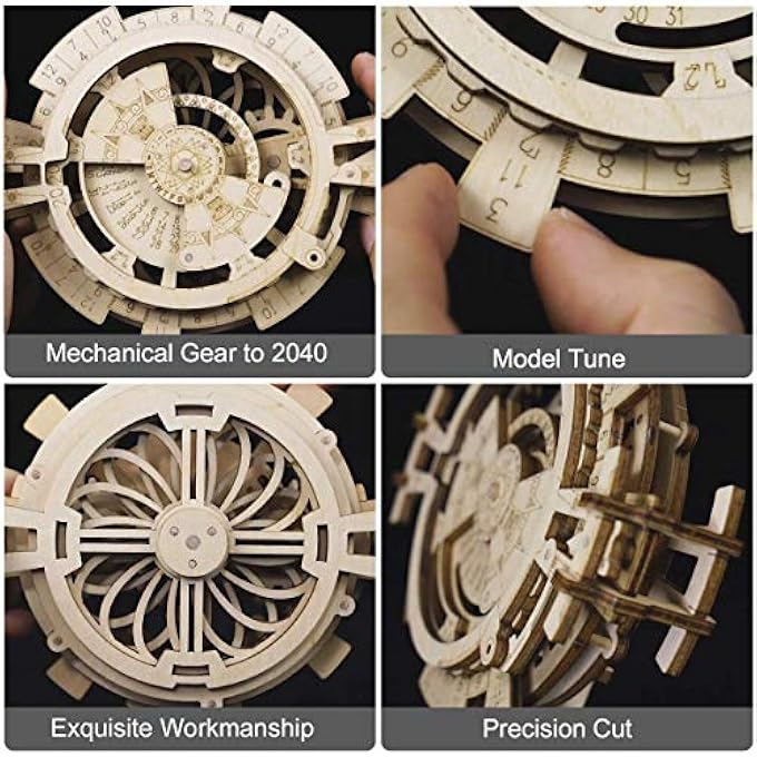3D DIY WOODEN PERPETUAL CALENDAR PUZZLE UNIQUE MODEL KITS TO BUILD MECHANICAL ENGINEERING KITS GREAT GIFT FOR ADULTS AND CHILDREN - Image 3